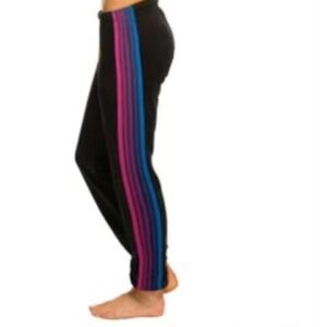 aviator nation black and purple sweatpants (small)